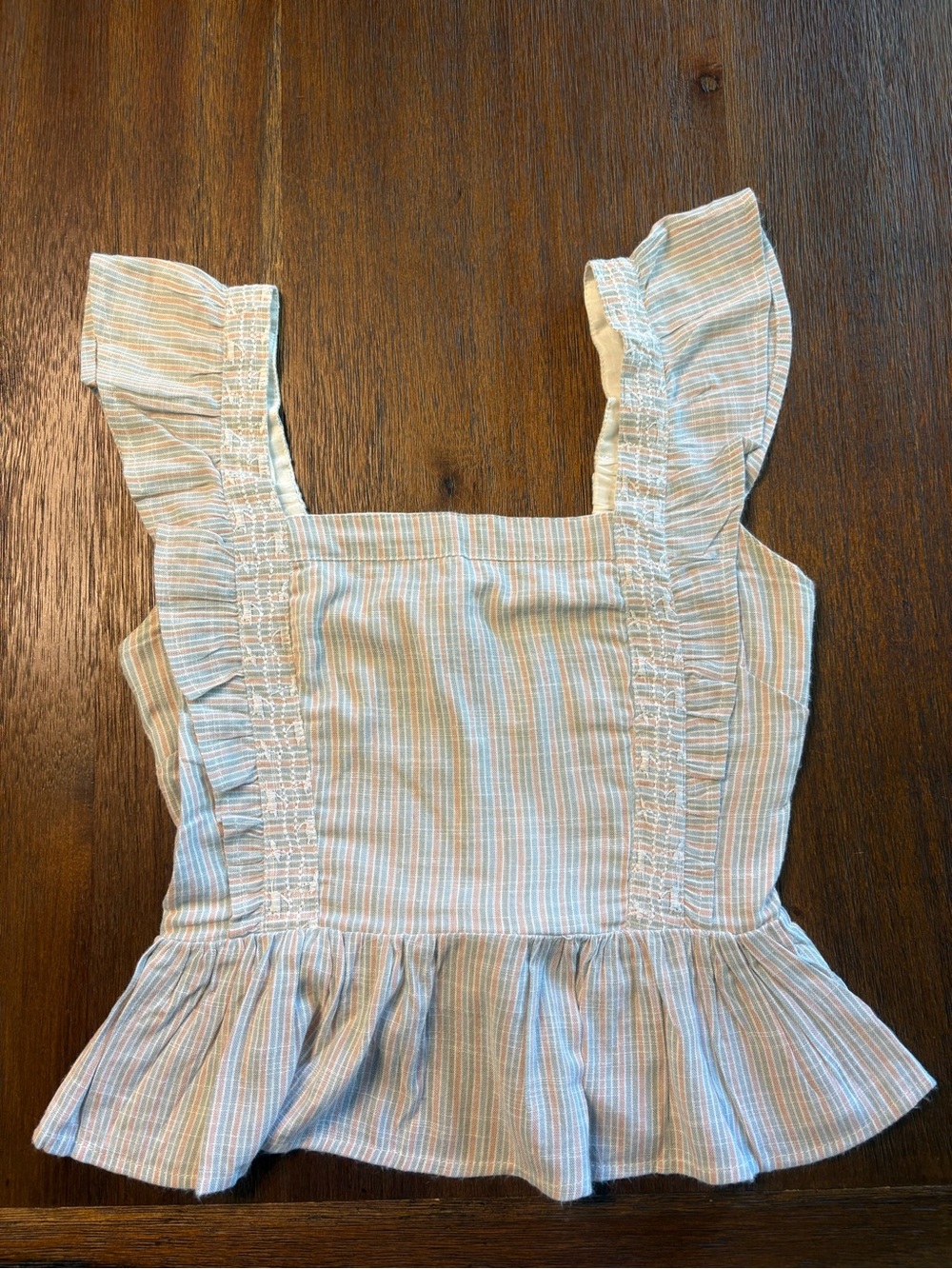 Japna Pastel Striped Ruffle Tank Top